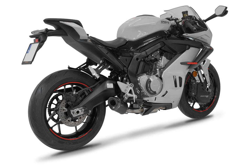 CF MOTO 675 SR-R 2024 - 2026 Full Exhaust System Collector Silencer HP8 BLACK + dB killer