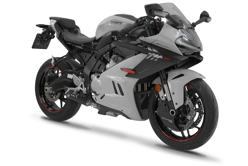 CF MOTO 675 SR-R 2024 - 2026 Full Exhaust System Collector Silencer HP8 BLACK + dB killer