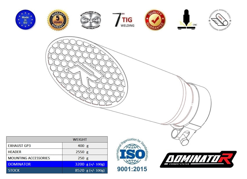 CF MOTO 675 SR-R 2024 - 2026 Full Exhaust System Collector Silencer GP3