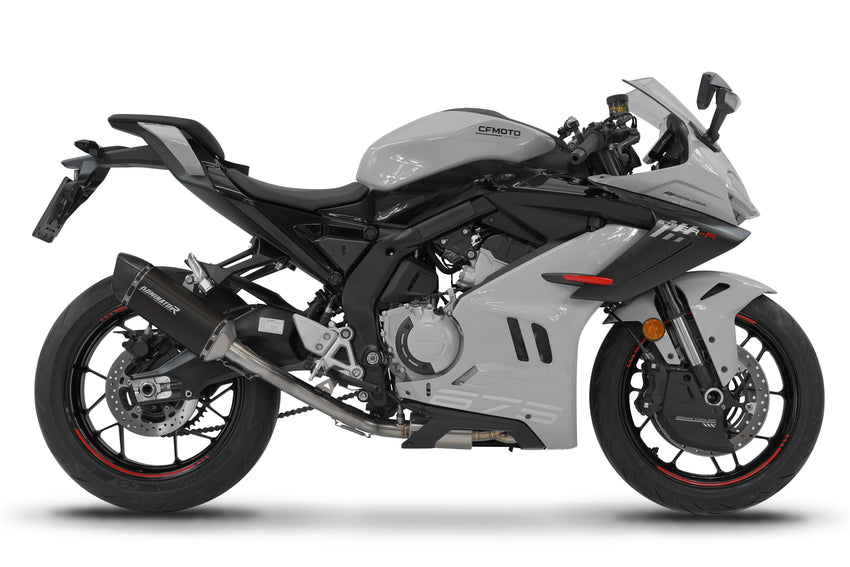 CF MOTO 675 SR-R 2024 - 2026 Full Exhaust System Collector Silencer HP6 BLACK + dB killer