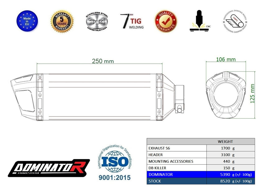 CF MOTO 675 SR-R 2024 - 2026 Full Exhaust System Collector Silencer S6 + dB killer