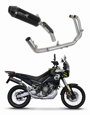 Aprilia Tuareg 660 2021 - 2023 Full Exhaust System Collector Silencer HP3 BLACK + dB killer medium