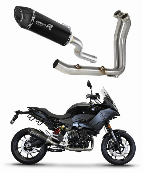 BMW F900XR 2020 - 2023 Full Exhaust System Collector Silencer HP5 BLACK + dB killer medium
