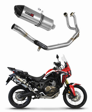 Honda CRF 1000L Africa Twin 2016 - 2019 Full Exhaust System Collector Silencer HP7 + dB killer medium