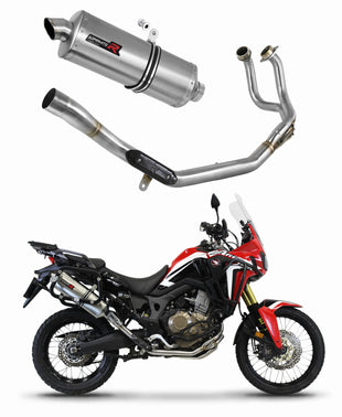 Honda CRF 1000L Africa Twin 2016 - 2019 Full Exhaust System Collector Silencer P7 + dB killer medium