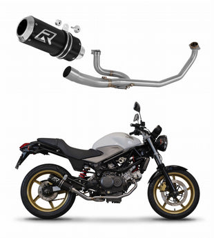 Honda VTR 250 2009 - 2015 Full Exhaust System Collector Silencer GP BLACK + dB killer