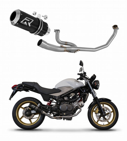 Honda VTR 250 2009 - 2015 Full Exhaust System Collector Silencer GP BLACK + dB killer