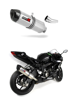 Kawasaki ZX6R 636 2009 - 2024 Exhaust Silencer Muffler HP1 + dB killer medium