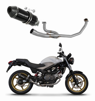 Honda VTR 250 2009 - 2015 Full Exhaust System Collector Silencer HP3 BLACK + dB killer