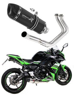 Kawasaki NINJA 650 2017 - 2022 Full Exhaust System Collector Silencer HP1 BLACK + dB killer medium