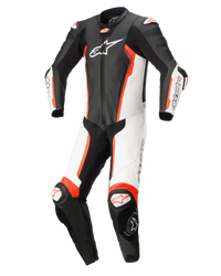 Missile V2 1-Piece Leather Suit - Black White Red Fluo