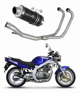 Suzuki GS 500E 1989 - 2009 Full Exhaust System Collector Silencer GP1 BLACK + dB killer medium