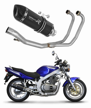 Suzuki GS 500E 1989 - 2009 Full Exhaust System Collector Silencer HP1 BLACK + dB killer medium