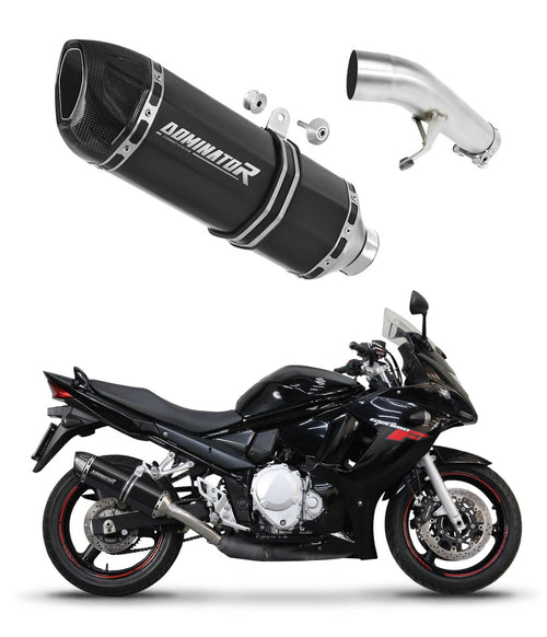 Suzuki GSXF 650 2007 - 2016 Exhaust Silencer Muffler HP1 BLACK + dB killer medium