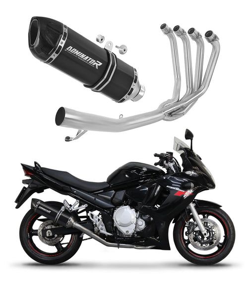 Suzuki GSXF 650 2007 - 2016 Full Exhaust System Collector Silencer HP1 BLACK + dB killer