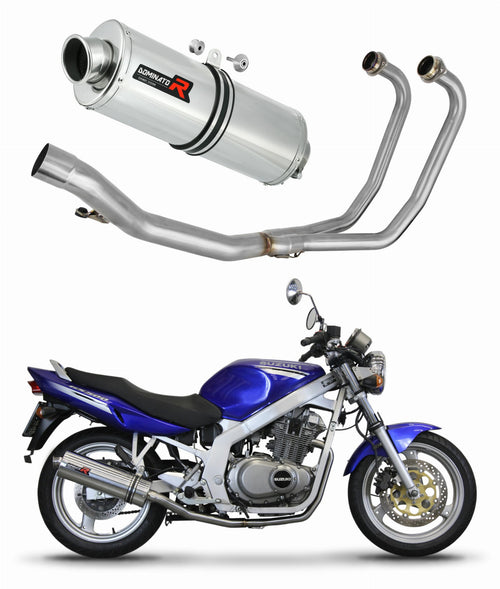 Suzuki GS 500F 2004 - 2014 Full Exhaust System Collector Silencer OV + dB killer medium
