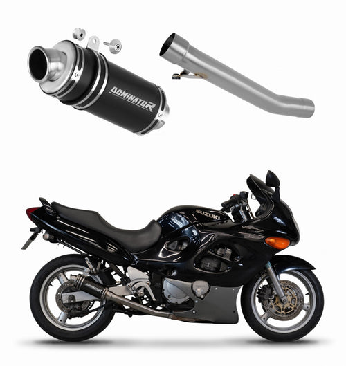 Suzuki GSXF 750 1998 - 2006 Exhaust Silencer Muffler GP1 BLACK + dB killer medium