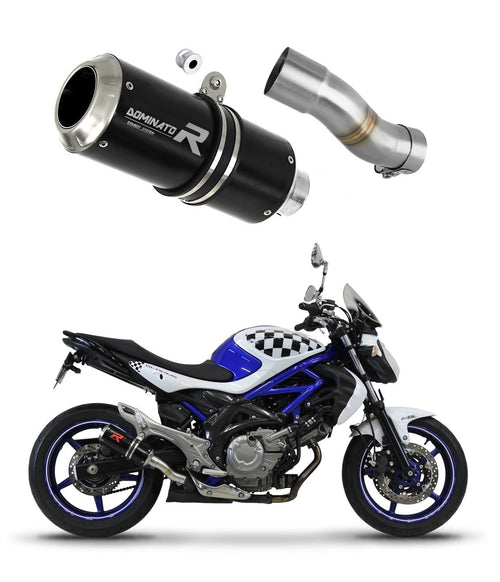 Suzuki SFV 650 GLADIUS 2009 - 2015 Exhaust Silencer Muffler GP BLACK + dB killer medium