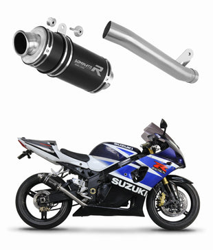 Suzuki GSXR 1000 K1 - K4 2001 - 2004 Exhaust Silencer Muffler Slip-on GP1 BLACK + dB killer medium