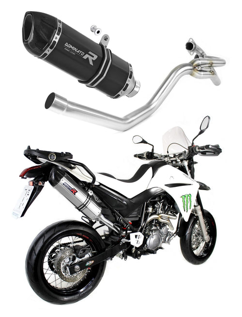 Yamaha XT 660 X 2004 - 2016 side manifold 2 in 1 Exhaust Silencer Muffler HP1 BLACK + dB killer medium