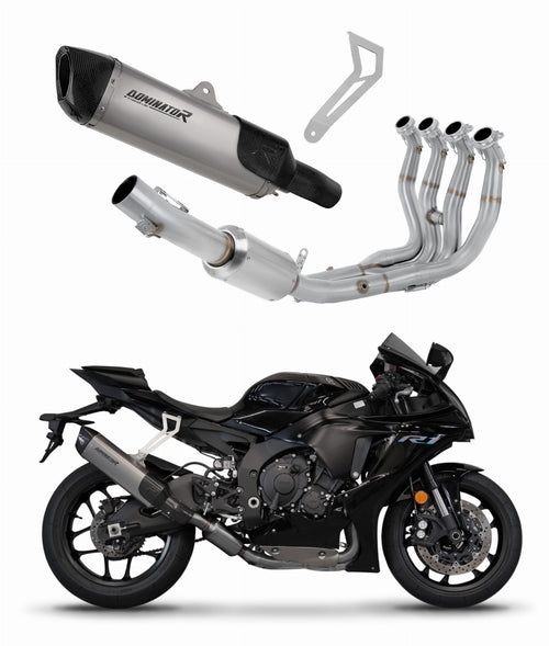 Dominator Yamaha YZF R1 1000 RN65 2020 - 2024 Full Exhaust System EX Silencer Titanium HP6 + db killer