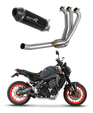 Yamaha MT 09 2021 - 2023 Low Level Full Exhaust System Collector Silencer HP3 BLACK + dB killer medium