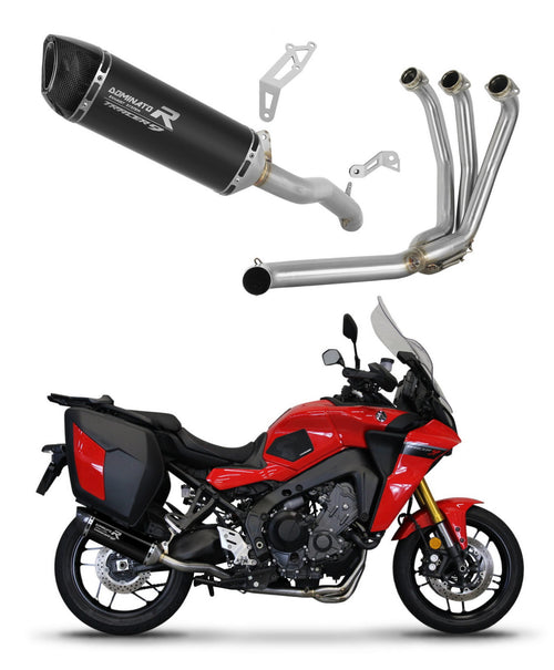 Yamaha Tracer 9 / GT 2021 - 2024 Full Exhaust System Collector Silencer HP6 BLACK + dB killer medium