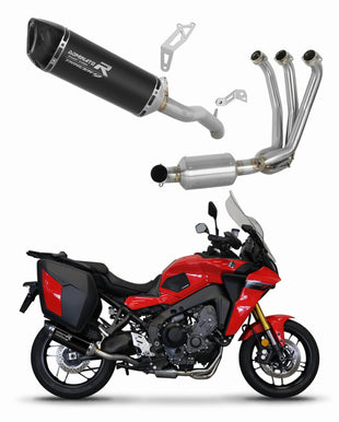 Yamaha Tracer 9 / GT 2021 - 2024 Full Exhaust System Collector Silencer HP6 BLACK EX + dB killer medium