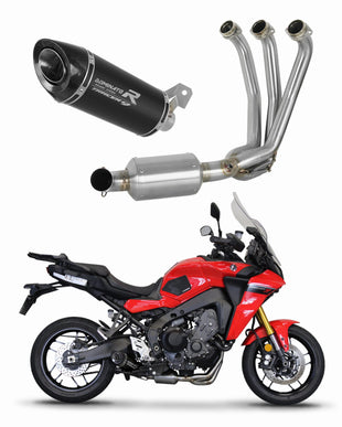 Yamaha Tracer 9 / GT 2021 - 2024 Full Exhaust System Collector Silencer HP8 BLACK EX + dB killer medium