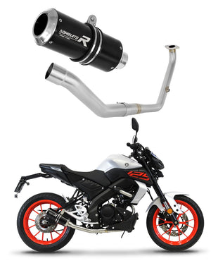 Yamaha MT 125 2021 - 2024 Full Exhaust System Collector Silencer GP BLACK + dB killer medium
