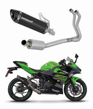 Kawasaki NINJA 400 2018-2023 Full Exhaust System Collector Silencer HP8 BLACK + dB killer