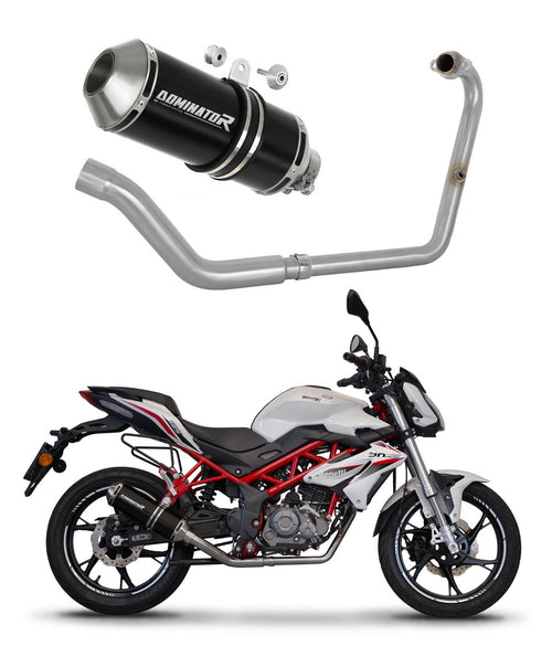 Benelli BN 125 2018 - 2023 Full Exhaust System Collector Silencer OV G2 BLACK + dB killer