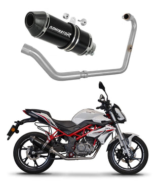 Benelli BN 125 2018 - 2023 Full Exhaust System Collector Silencer HP3 BLACK + dB killer