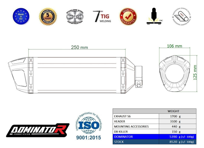 CF MOTO 675 SR-R 2024 - 2026 Full Exhaust System Collector Silencer S6 BLACK + dB killer