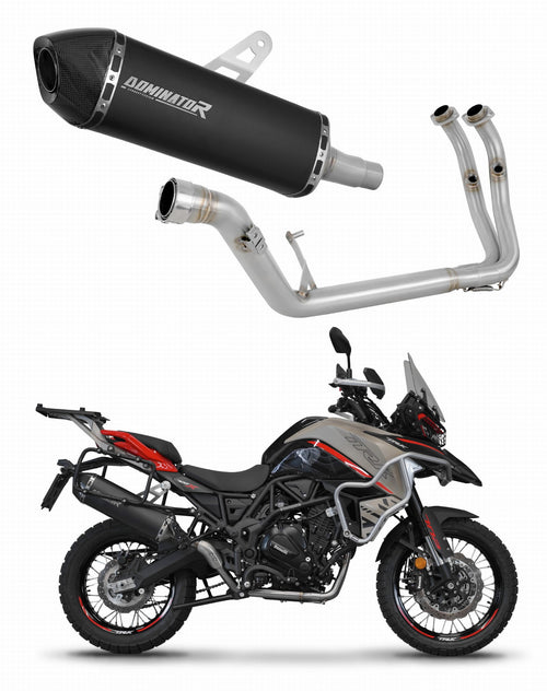 Benelli TRK 702 / TRK 702X 2023 - 2024 Full Exhaust System Collector Silencer HP7 BLACK + dB killer