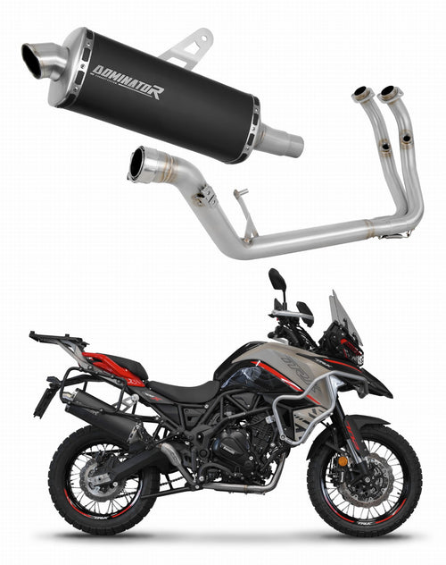 Benelli TRK 702 / TRK 702X 2023 - 2024 Full Exhaust System Collector Silencer P7 BLACK + dB killer