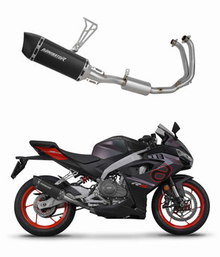 Aprilia RS 457 2024 Full Exhaust System Collector Silencer HP6 BLACK + dB killer