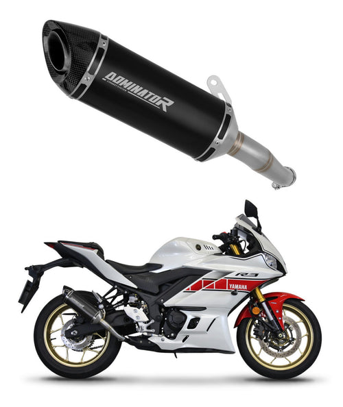 Yamaha YZF-R3 2019 - 2024 Exhaust Silencer Muffler HP8 BLACK + dB killer medium