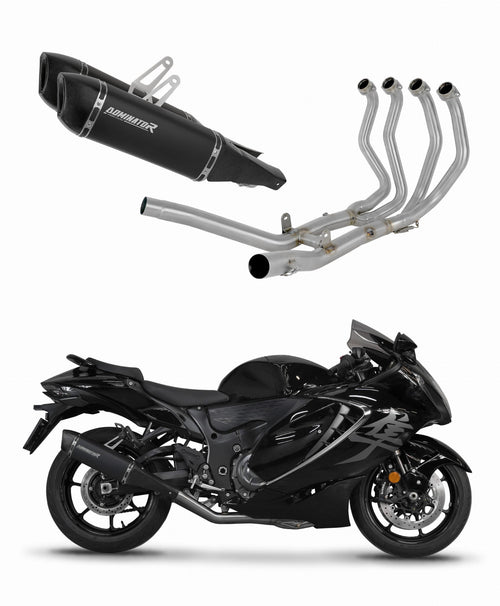 Suzuki GSX 1300 R Hayabusa 2021 - 2024 Full Exhaust System Collector Silencer HP6 BLACK
