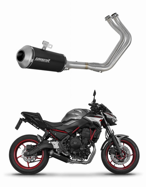 Kawasaki Z650 2023 - 2025 Full Exhaust System Collector Silencer OV G2 BLACK + dB killer