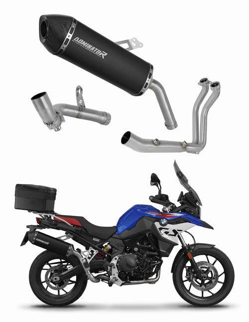 BMW F900GS Adventure 2024 Full Exhaust System Collector Silencer HP7 BLACK + dB killer