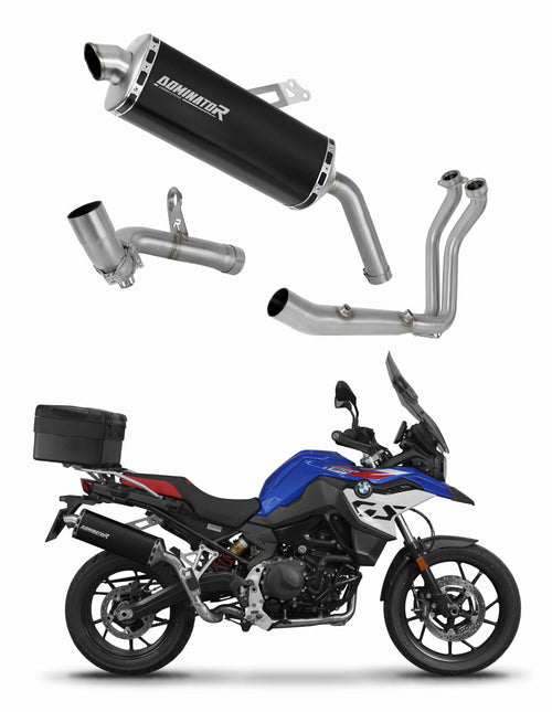BMW F900GS Adventure 2024 Full Exhaust System Collector Silencer P7 BLACK + dB killer