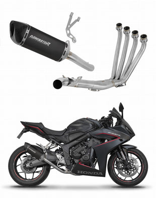 Honda CBR 650 R / E-Clutch 2024 - 2025 Full Exhaust System Collector Silencer HP6 BLACK + dB killer