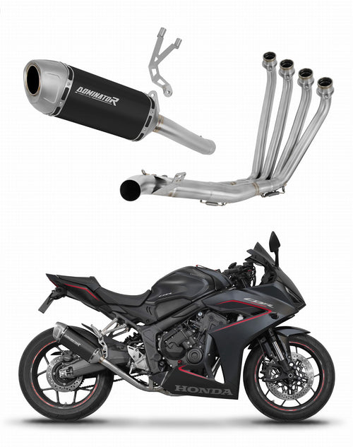 Honda CBR 650 R / E-Clutch 2024 - 2025 Full Exhaust System Collector Silencer S6 BLACK + dB killer
