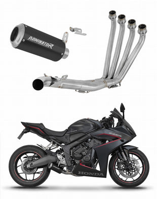 Honda CB 650 R / E-Clutch 2024 - 2025 Full Exhaust System Collector Silencer GP BLACK + dB killer