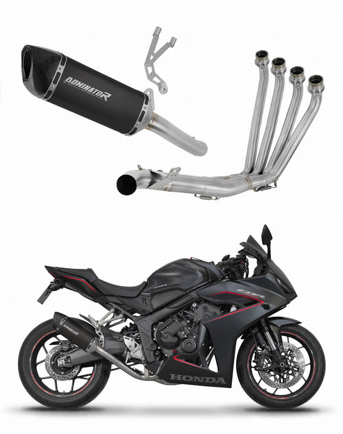 Honda CB 650 R / E-Clutch 2024 - 2025 Full Exhaust System Collector Silencer HP6 BLACK + dB killer