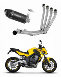 Honda CB 650 F 2014 - 2018 Full Exhaust System Collector Silencer HP8 BLACK + dB killer 20 m.