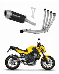Honda CB 650 F 2014 - 2018 Full Exhaust System Collector Silencer S6 BLACK + dB killer 20 m.