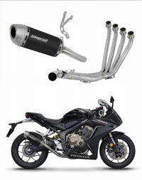 Honda CB 650 R 2019 - 2023 Full Exhaust System Collector Silencer S6 BLACK + dB killer 20 m.