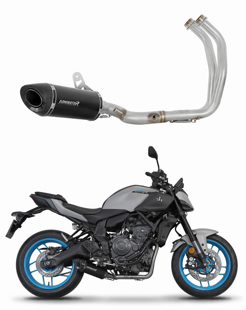 Yamaha MT 07 2025 Full Exhaust System Collector Silencer HP8 BLACK + dB killer